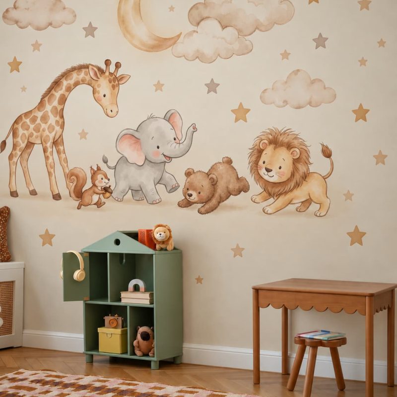 Crescent Dreams and Forest Folics nursery room