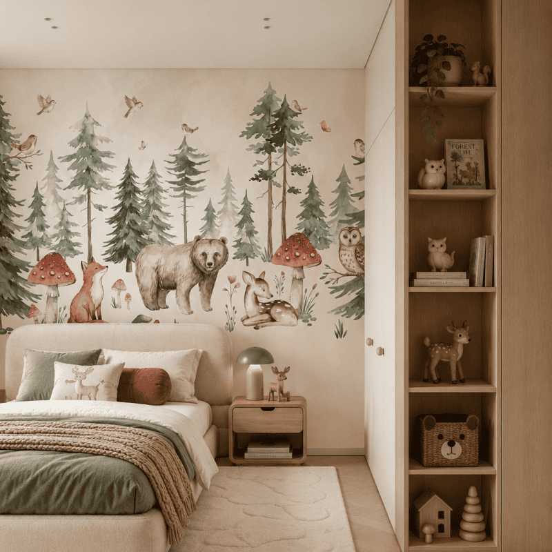 Gentle pine grove bedroom