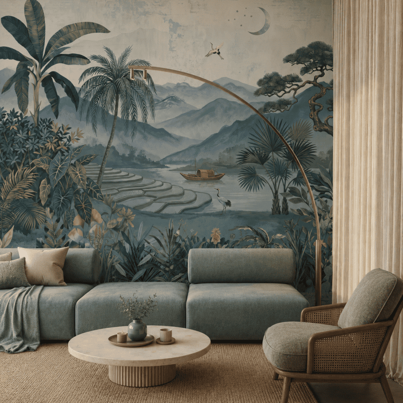 Indigo Mountain Dusk living room