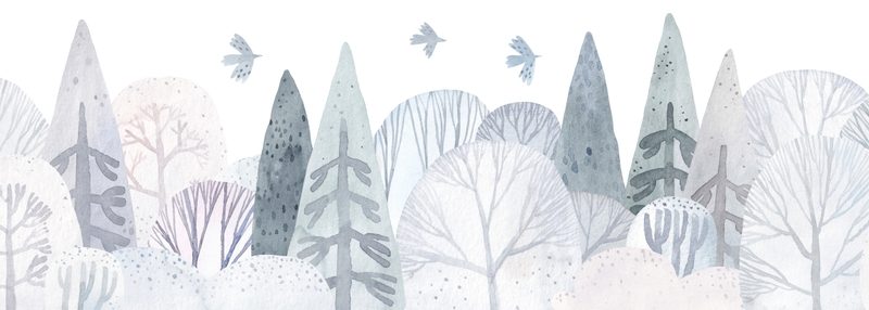 Snow covered,Forest.,Cute,Winter,Repeating,Landscape.,Horizontal,View,Of,The