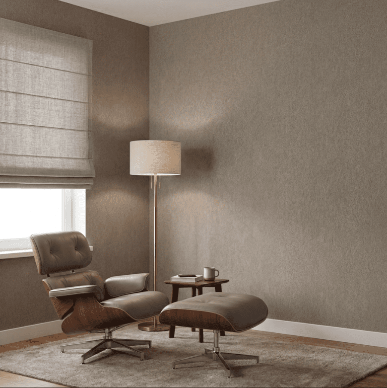 Modern minimalist interior featuring bespoke Craft Axis artisan plaster walls, creating a warm and tactile ambient space.