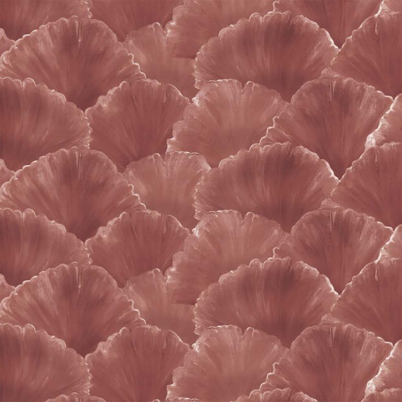 Ginkgo Lyric customisable wallpaper featuring hand-painted acrylic leaves, available at our Craft Axis wallpaper store for bespoke wallpaper Singapore.