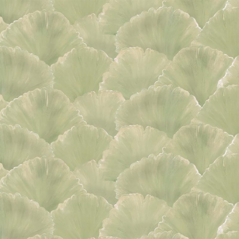 Ginkgo Lyric customisable wallpaper featuring hand-painted acrylic leaves, available at our Craft Axis wallpaper store for bespoke wallpaper Singapore.