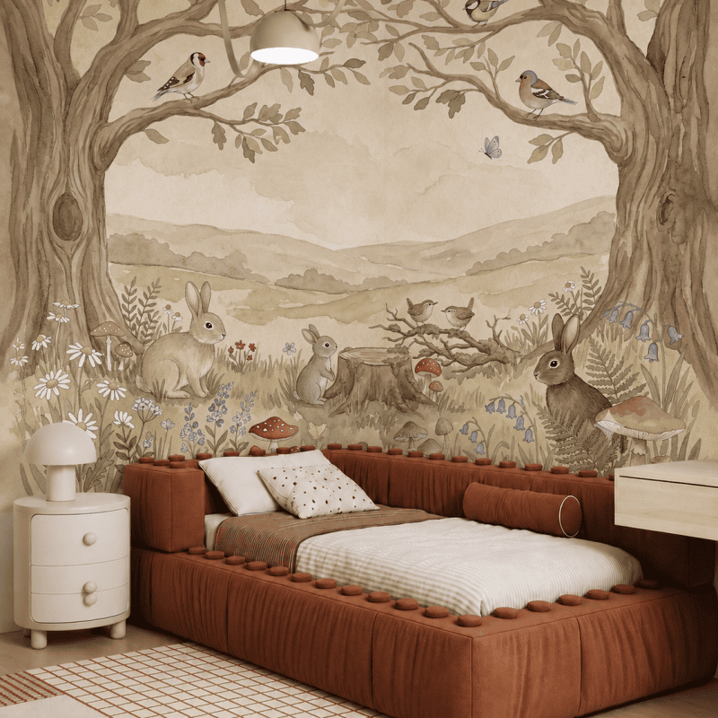 Hoppy Haven Sepia bedroom
