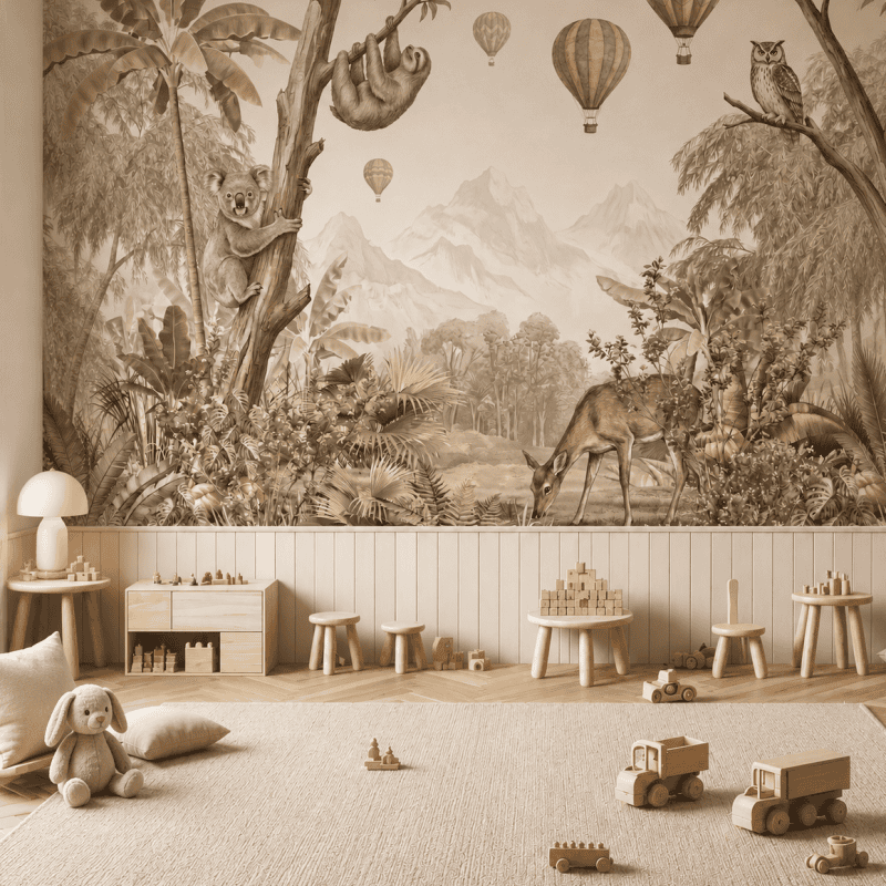Parchment jungle crew play room