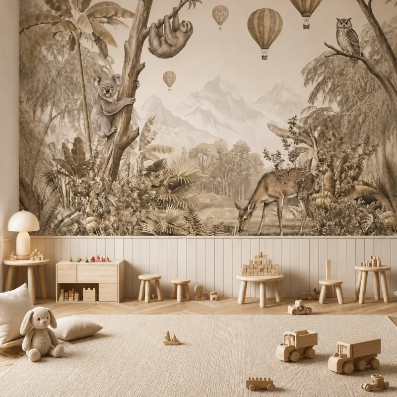 Parchment jungle crew play room