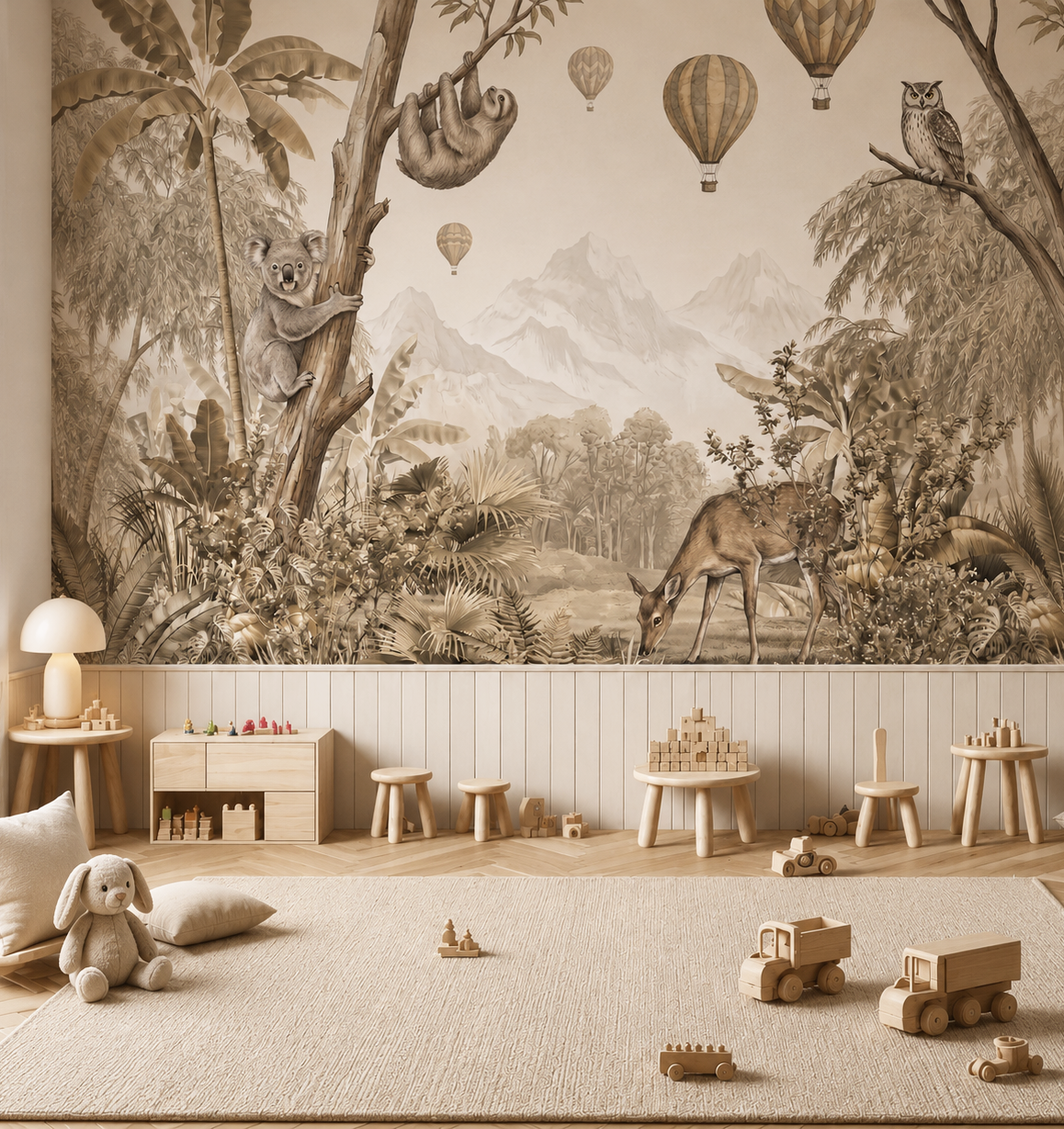 Parchment jungle crew play room