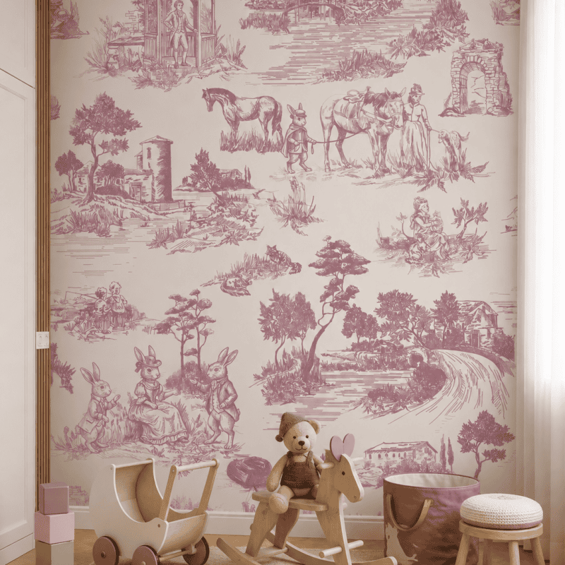 Pink pastoral Tales kids room