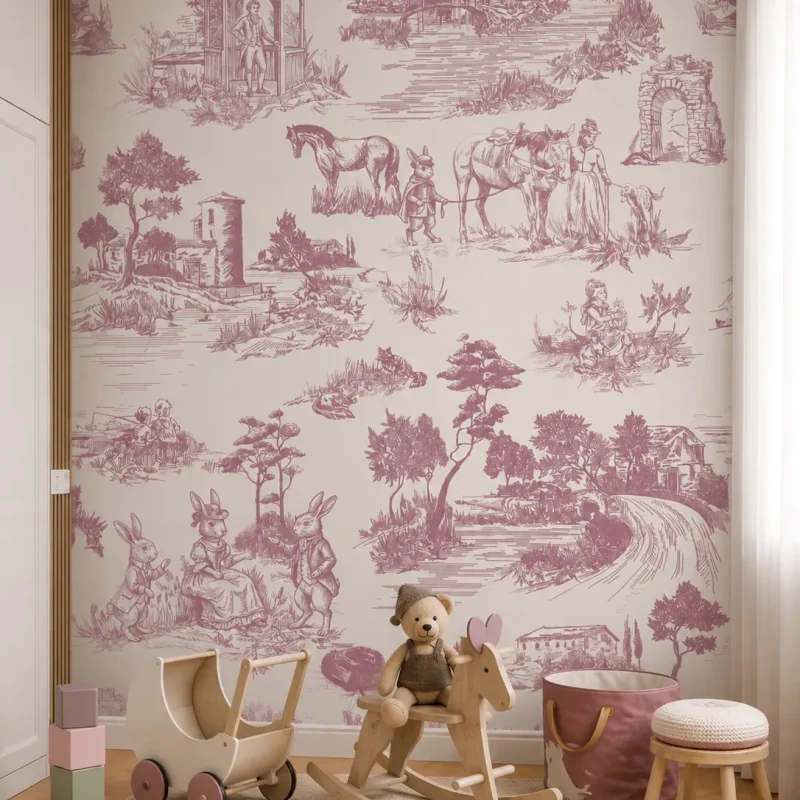 Pink pastoral Tales kids room