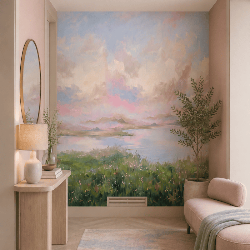 Quiet lake horizon hallway