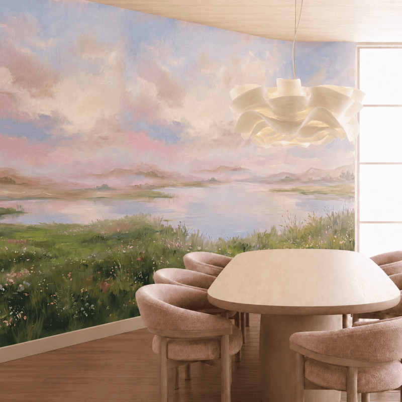 Quiet lake horizon living room