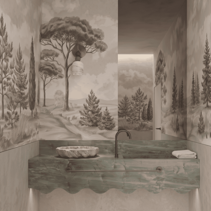 Etching Pines -Powder Room