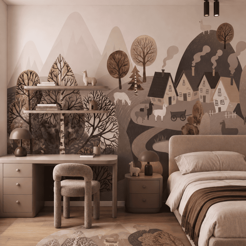 Folk LLamas bedroom