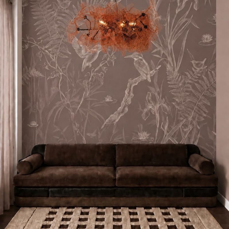 Gilded Kingfisher & fern dawn Living room