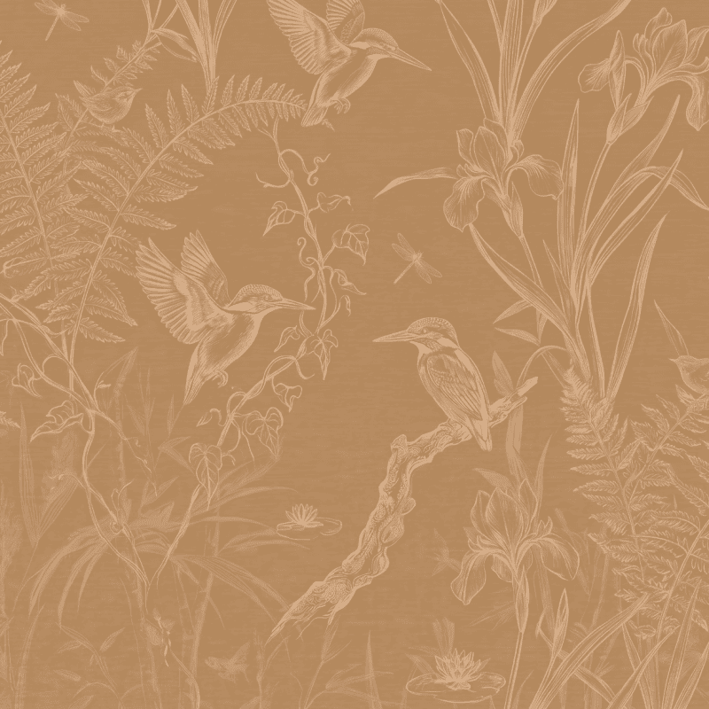 Gilded Kingfisher & Fern Linen