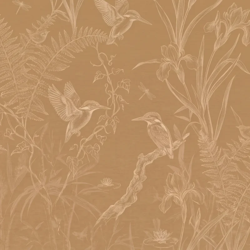Gilded Kingfisher & Fern Linen