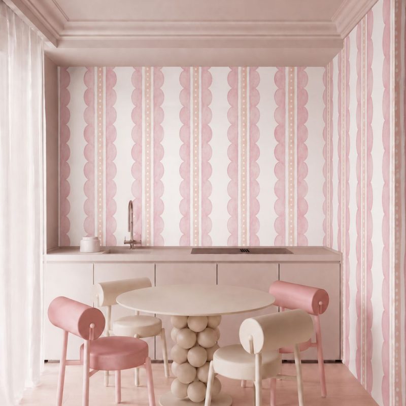 Seashell Rail Blush dining room