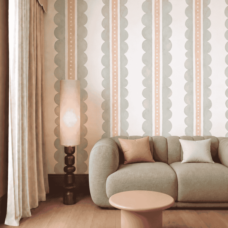 Seashell rail sage living room1