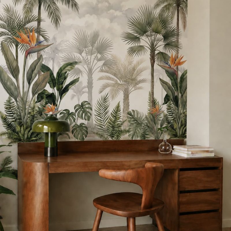 Tranquil Jungle Veil study room