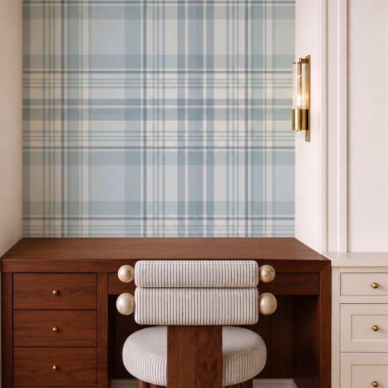 Willow weave seafoam study room